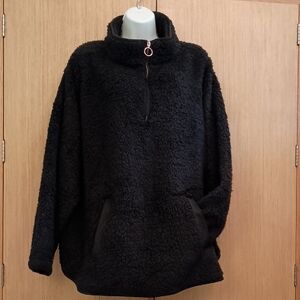 +SZ NWOT Daisy Fuentes SZ 3X Black Quarter Zip Pull Over